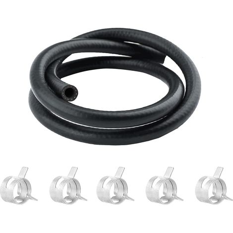 1 m 25/64" Ø 10mm de Tuyau Gaz D'essence Kit, Durite Essence Refroidissement, Pouces Conduite avec Colliers Serrage 5 Pièces pour Bateau Marin Diesel - (1/5)
