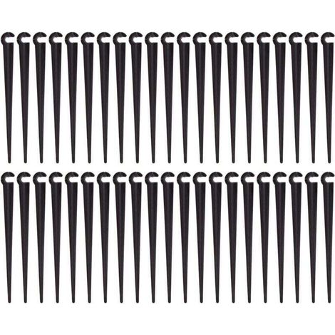 Piquets de Support de Tuyau d'irrigation Support Piquet de Tube Irrigation Goutte à Goutte Plastique Outil de Jardinage,Paquet de 100 (1/4)