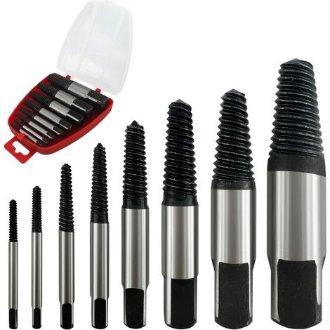 Lot de 8 extracteurs de vis, outil de vissage, tournevis à gauche, extracteur de vis