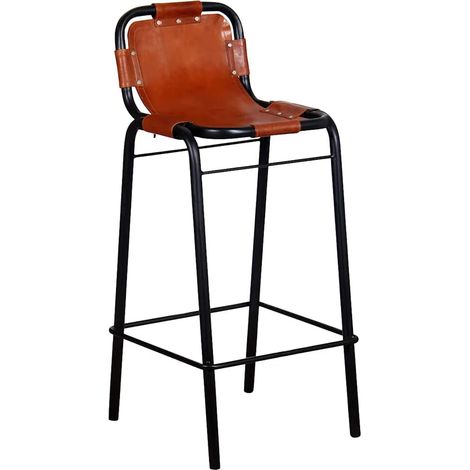 Maison Exclusive - Barhocker 2 Stk. Echtleder (1/5)
