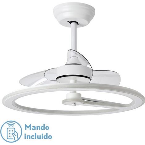 FABRILAMP Ventilatore 110w Dc Chom White 3Asp.Transp. 46/66x62x62cm 6 Vel. 3 Colori C/Quake, Memoria & Timer 9350lm (1/4)