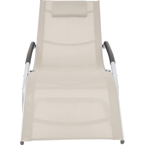 Maison Exclusive - Chaise longue avec oreiller Aluminium et textilène Crème (1/5)