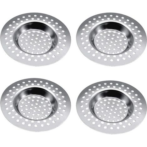 Spülbecken-Sieb-Stopper, 4 Stück, Edelstahl, Küchenspüle-Sieb-Stopper, Spülbecken-Sieb-Stopper, Spülbecken-Sieb-Stopper, für Küche, Badewanne, Badezimmer, Waschbecken - Crezuo