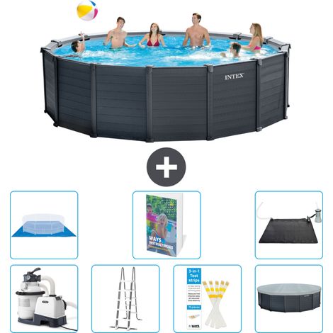 Intex Piscine Graphite Panel Ronde - 478x124 cm - 8-pièces S562 (1/3)