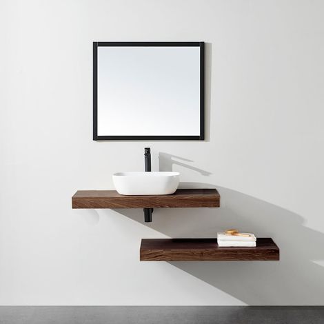 Top per lavabo da appoggio TOP noce 100 x 46 cm