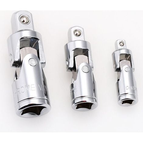 Douilles universelles à impact 3 pièces, entraînement 1/4, 3/8 et 1/2, acier CR-V, robustes et durables pour les fixations difficiles d'accès (1/4)