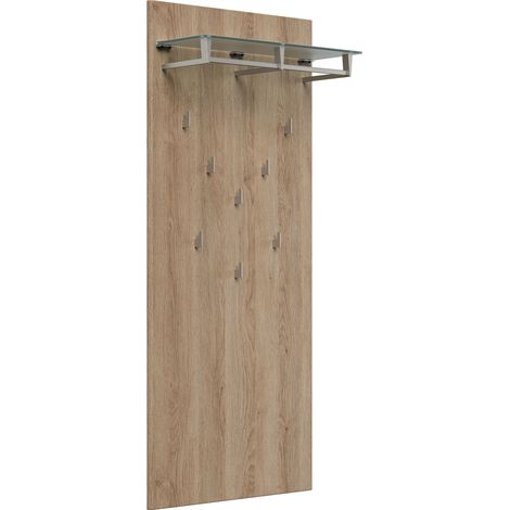 Garderobe 8 Haken und Hutablage 70x160 cm Eiche (1/5)