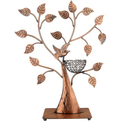 Présentoir à bijoux en forme de nid d'oiseau en bronze pour 48 paires de boucles d'oreilles, bracelets et colliers. (1/5)