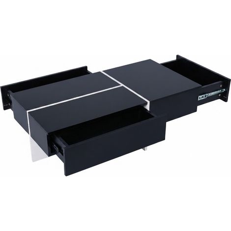 ELVMI Tavolino da salotto con 3 Cassetti e LED controllato tramite App, Finitura Lucida, per Soggiorno, 100 × 50 × 34.5 cm (1/4)