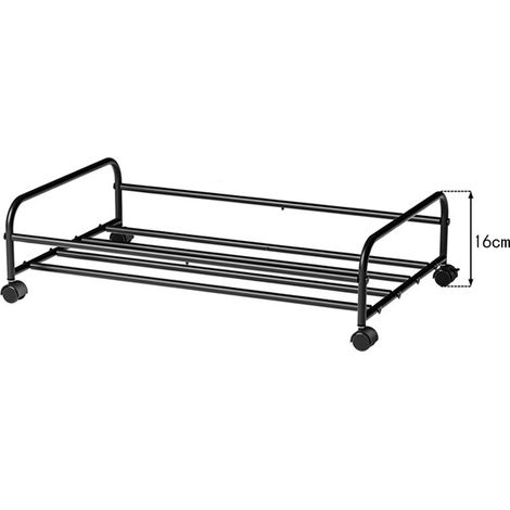 Coffre de rangement à roulettes sous le lit, grand format 60 L, en tissu, anti-poussière, pliable, noir, dimensions 80 x 40 x 16 cm, avec support métallique (1 pièce). (1/5)