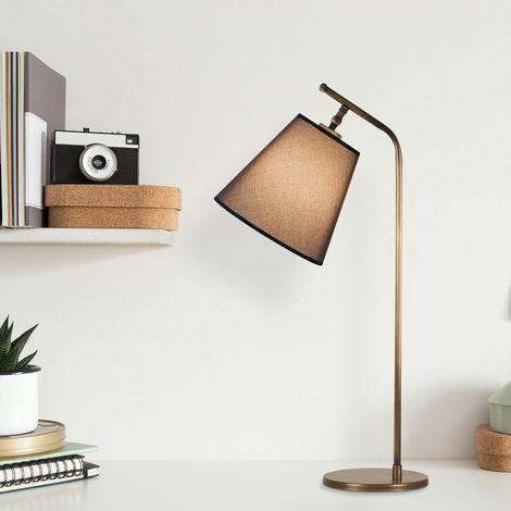 Lampe de chevet vintage, abat-jour marron orientable ZURICH (1/5)