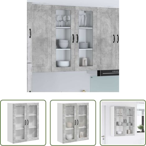Holzwerkstoff - Küchenwandschrank Beton Grau 80 x 31 x 100 cm Holzwerkstoff (1/5)