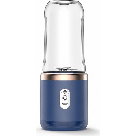 Blender Portable Rechargeable 40 W à 6 Lames, Bleu, pour Jus et Smoothies (1/5)