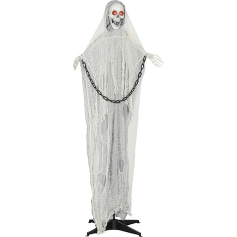 Halloween-Deko Sensenmann 183 cm, lebensgroß, LED-Augen & Sound, beweglich, Garten Haustür (1/5)