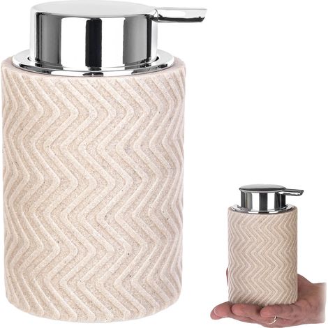Distributeur de savon, Design géométrique, Matériaux durables, Beige (1/5)