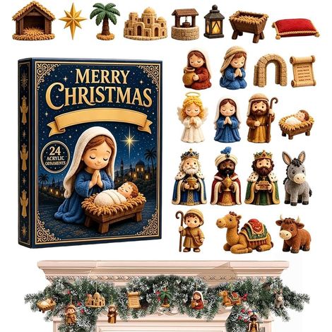 2D-Acryl-Weihnachts-Adventskalender-Krippendekorationen (1/5)