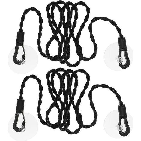 Lot de 2 cordes à linge élastiques et portables avec crochets et ventouses, idéales pour le camping, les voyages et le camping en plein air. (1/5)