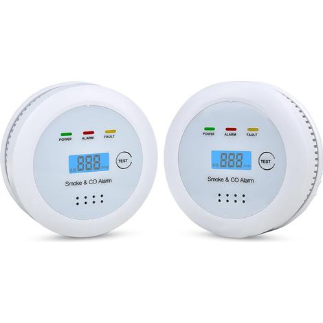 2Détecteur 2 en 1 Fumée et Monoxyde de Carbone avec Affichage LCD – Alarme Incendie et CO 85dB, Sécurité Bureau, Maison, Atelier (1/5)