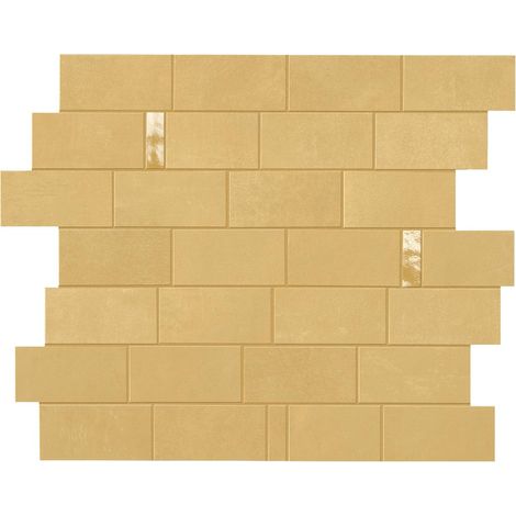 Mosaïque effet Béton Jaune Ambre Brick 33,3x29,7x0,85 cm Mat Vetrano - Mur intérieur (vendu par carton de 0,594 m²) - RO'MA CARRELAGE