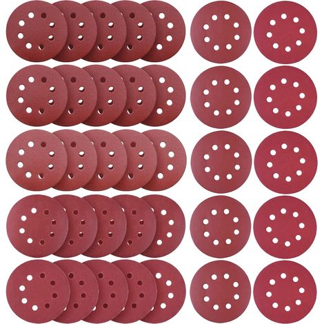 35 Pièces 125mm Disques de Ponçage Papier Abrasifs 320/400/800/1000/1200/1500/2000 Grain pour Poncer/Polir/Dérouiller pour Ponceuse Excentrique de 8 Trous (1/5)