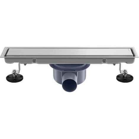 Caniveau de douche 60 cm - Carrelage extra plat avec siphon anti-odeurs et filtre à cheveux - Kit complet de caniveau (1/4)