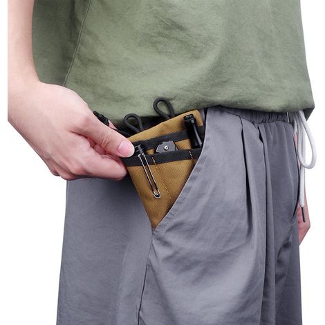 Portefeuille Homme Multifonction avec Poche pour Couteau et Lampe, Organisateur de Cartes et Clés Gris