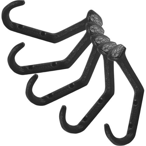 Lot de 5 crochets muraux en fer forgé style antique pour l