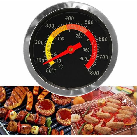 Thermomètre de barbecue en acier inoxydable avec jauge de température 10-400 ℃ (1/5)