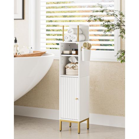 armoire de salle de bain haute, armoire au sol indépendante, armoire de rangement haute avec porte, armoire de salle de bain étroite pour salle de bain, cuisine, salon, chambre, balcon (1/5)