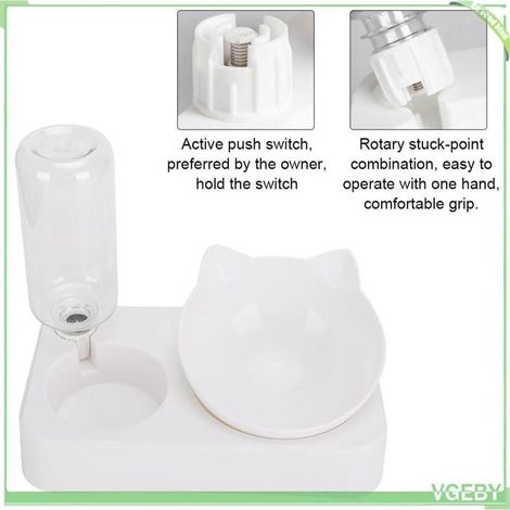 Mangeoire double - FAFEICY - Gamelle Double - Bol incliné 15° - Bouteille à siphon - PP durable (1/5)