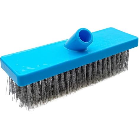 Balai métallique robuste pour jardin, grattoir de toit pour élimination de mousse avec manche télescopique, balai de nettoyage pour terrasse, démousseur pour jardin, patio, piscine (fils de brosse de (1/5)