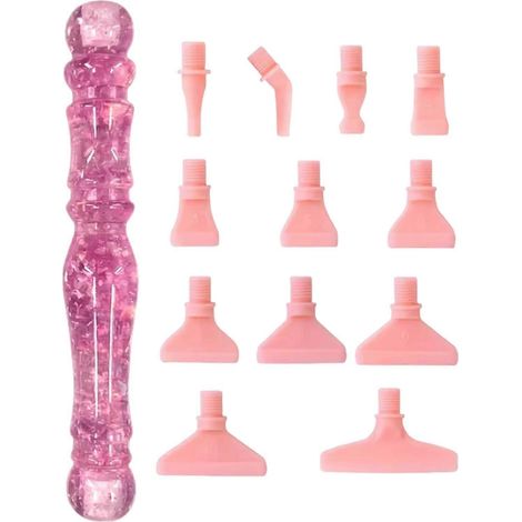 Stylo pour peinture diamant 5D résine pailletée 12 embouts outil préhension confortable kit accessoires loisirs créatifs stylo rond rose (1/5)