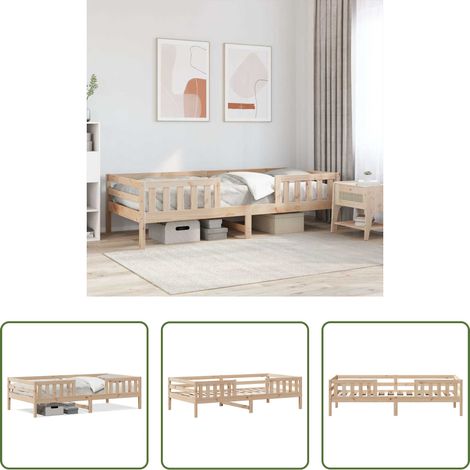 Kiefernholzbett -  Massivholzbett ohne Matratze 90x200 Kiefernholz