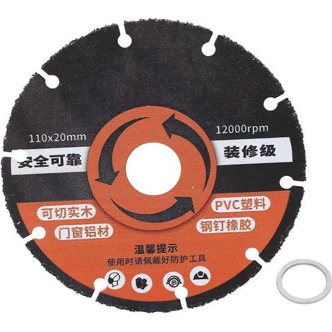 Lame de scie circulaire de 110 mm en acier rapide pour la découpe du bois, idéale pour le travail du bois et les meuleuses d'angle.