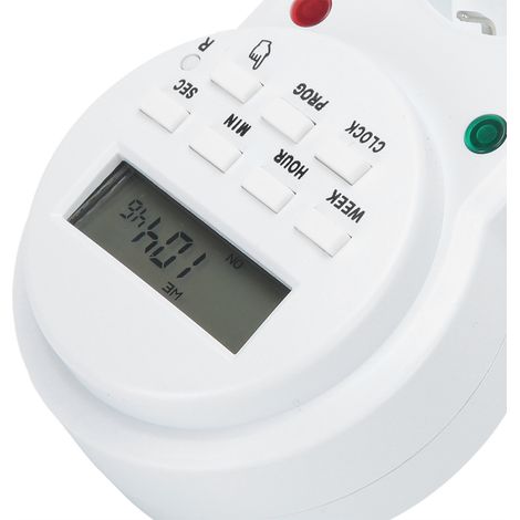 Prise programmable intelligente 16 A avec minuterie cyclique, interrupteur et prise UE 250 V (1/5)
