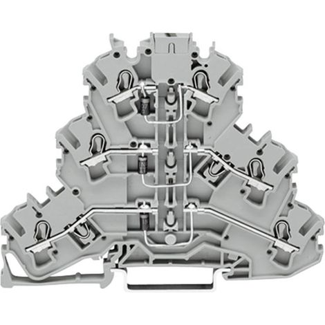 WAGO 2002-3212/1000-673 Morsetto diodi triplo 5.20 mm A molla Attribuzione: L Grigio 1 pz. (1/2)