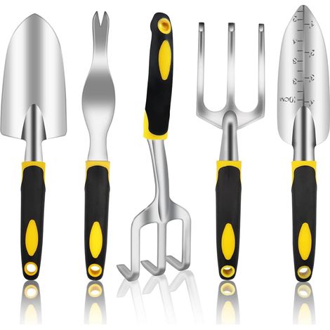 Ensemble de 5 outils de jardin pour adultes, kit de jardinage pour femmes, légumes d'extérieur (1/5)