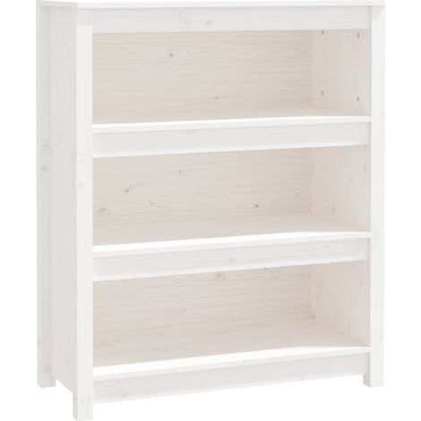 Maison Exclusive - Bücherregal Weiß 80x35x97 cm Massivholz Kiefer