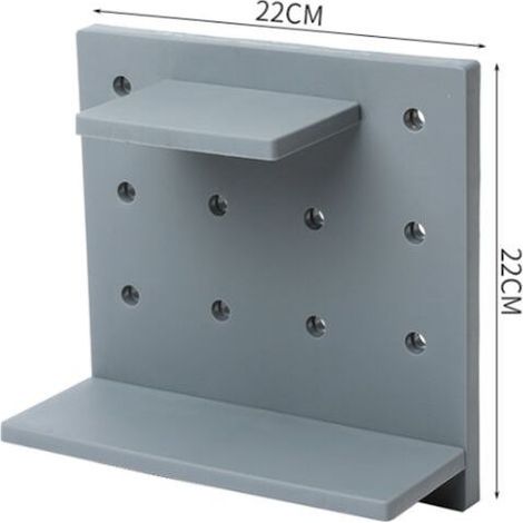 3-teiliges Lochwandregal, Wandorganizer aus Kunststoff, für Zuhause, Küche, Badezimmer, Büro (Grau) (1/4)