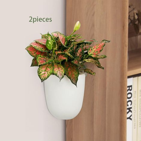 (2er-Set) Selbstbewässernde dreieckige Eck-Wandampeln, Kunststoff-Blumentopf, Pflanzenvase, Behälterhalter (1/5)