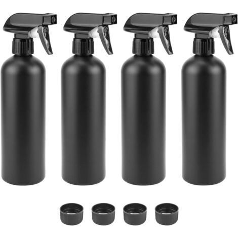 Set mit 4 leeren 500-ml-Sprühflaschen, Wassersprühern, Verneblern für Pflanzen, Gartenblumen (schwarz) (1/5)
