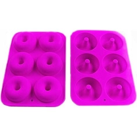 Molde de silicona para 6 donas, molde para cupcakes y donas.