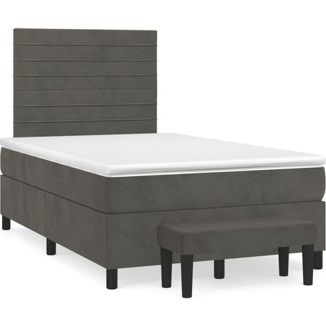 Maison Exclusive - Cama box spring con colchón terciopelo gris os (1/5)