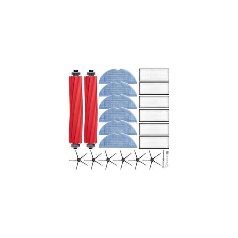 Accessoires de rechange pour aspirateur robot Roborock – 2 brosses principales en caoutchouc, 6 filtres HEPA, 6 serpillières, 6 brosses latérales