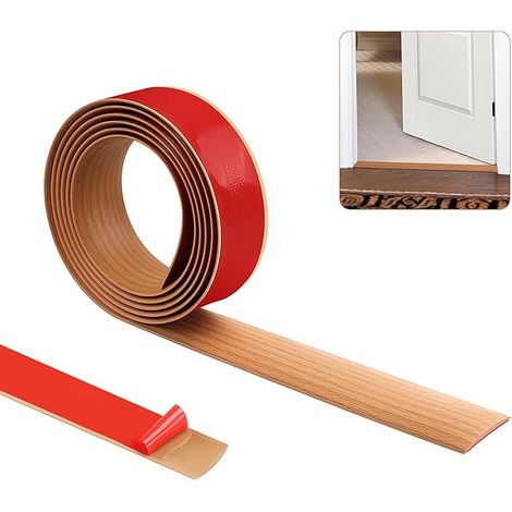 200cm×5cm Bande de seuil, bandes de garniture de porte de tapis,bande de séparation de porte de sol auto-adhésive, bande de garniture de bord(Grain de bois chêne jaune) (1/5)