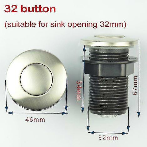 Interrupteur pneumatique pour broyeur d'évier avec tuyau de 1,5 m, bouton-poussoir de remplacement pour broyeur de déchets alimentaires sur évier (1/4)
