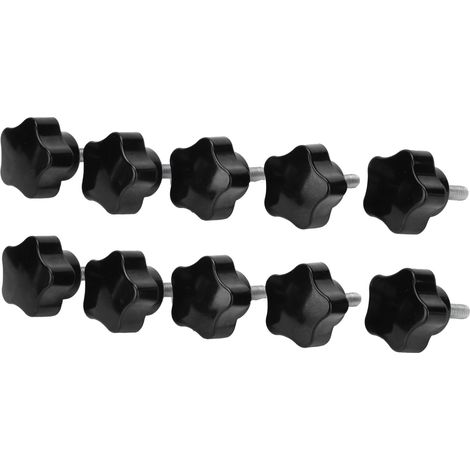 10 Stück Drehbank-Handgriff mit Drehknopfmutter, Fünfstern-Verriegelungsgriff, Pflaumenform, M6x32x20 (1/5)