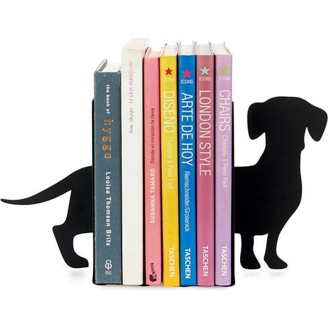 Serre-livres en métal noir Animaux Teckel (1/4)