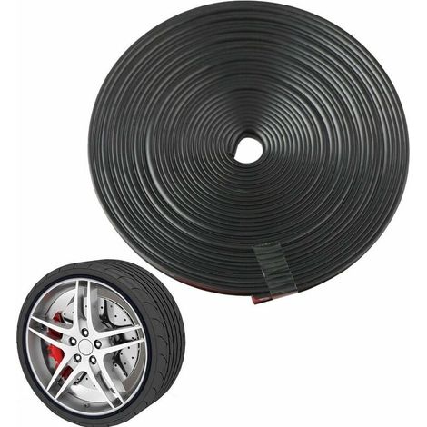8 m Rim Protector Decor Strip, Protection Portiere Car, Strip Adhesives for Rim of Car, Protector of Tires for Protection of Rim, Decorations Car (Black) (1/5)
