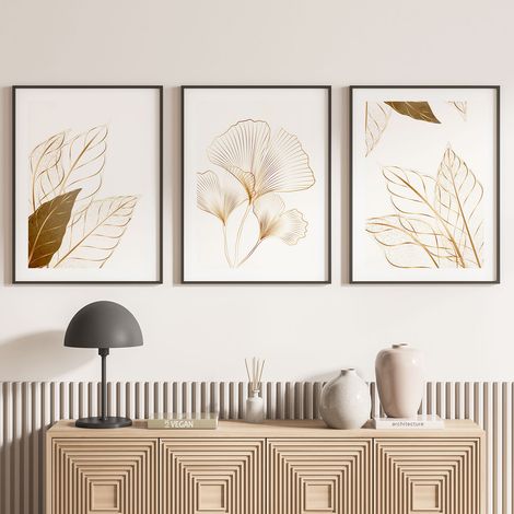 Lot de 3 Affiches / Posters Triptyque - Fleurs - 3 Affiches - 70x100 cm (Cadres non fournis) - Photo pleine page (1/5)